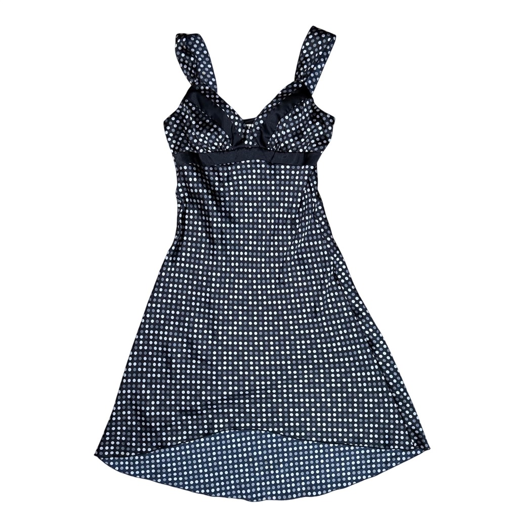Y2K Indie Sleaze Monochrome Polka Dot Empire Waist Party Dress Studio Y Small